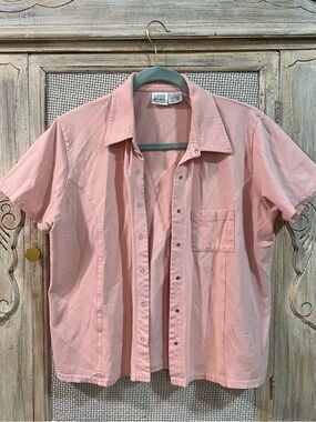jason maxwell Peach Snap-Front Short Sleeve Shirt